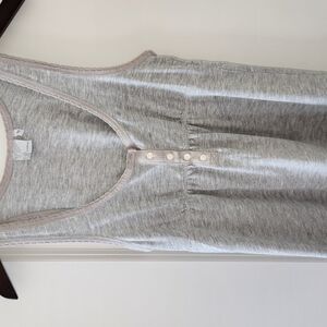 Gray Sleeveless Top with Button Detail